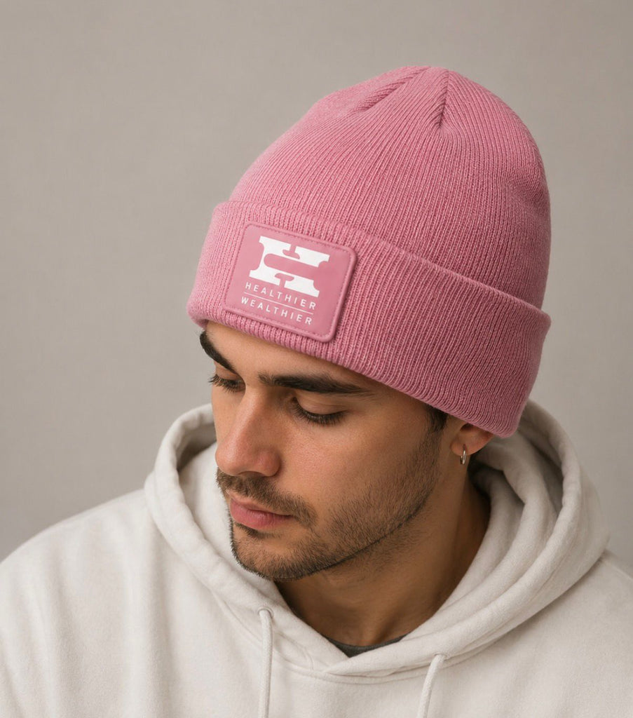 Signature Pink Ribbed Cuffed Beanie